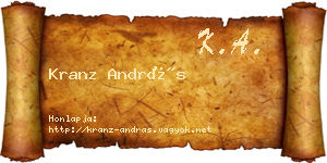 Kranz András névjegykártya